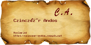 Czinczár Andos névjegykártya